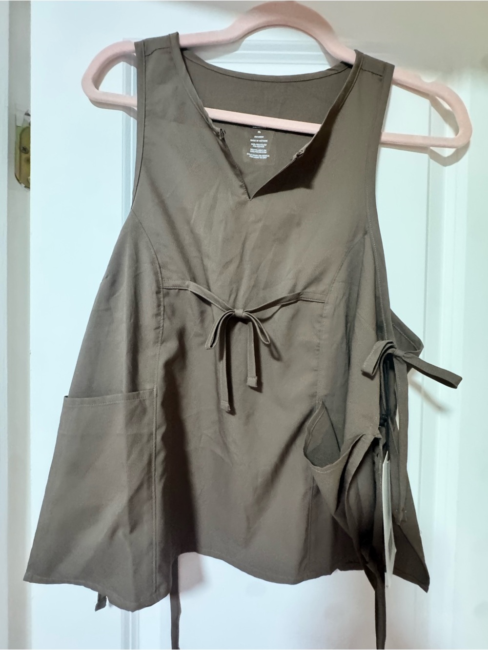girlfriend collective Olive Tie-Front V-Neck Tank